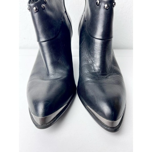 B Makowski studded boogie heels size 9 black silver leather QUINCY - Picture 8 of 8